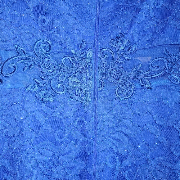 Sequin Hearts Dresses Sequin Hearts Dress Juniors Size Long Royal Blue Glitter Lace Formal